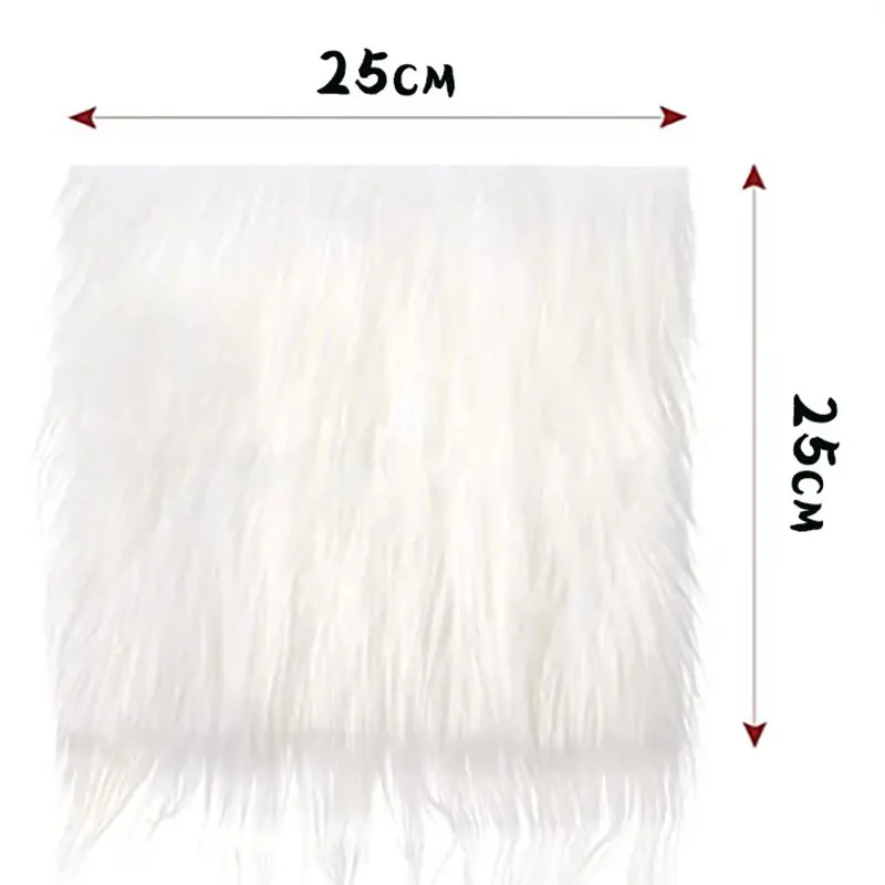 25x25cm Artificial Fur Patch Soft Plush Faux Fur Hat Fabric Patchwork Women Bags Clothing Coat Quilting Decoration Patches