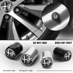 3D Alumínio Metal Car Tire Air Valve Caps, Styling Capa para Alfa Romeo, Giulia, Giulietta, Stelvio, Mito, Tonale, 147 Sh, 4pcs