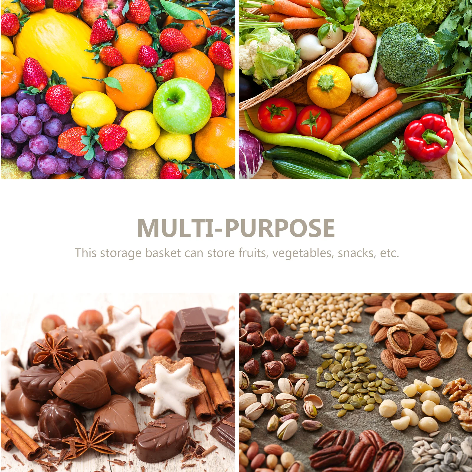 

1 pc Fruit Thick Material Large Capacity Storage Drain Basket For Fruits Vegetables Snacks Creative Sundry Storage Basket