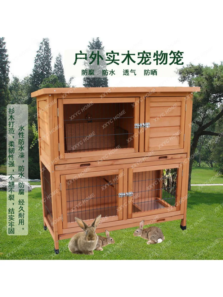 Rabbit Cage Nest Rabbitry Kindergarten Rabbitry Outdoor Cat Cage Nest Cat House Chicken Coop Cage Anti-Spray Urine Rabbit Cage