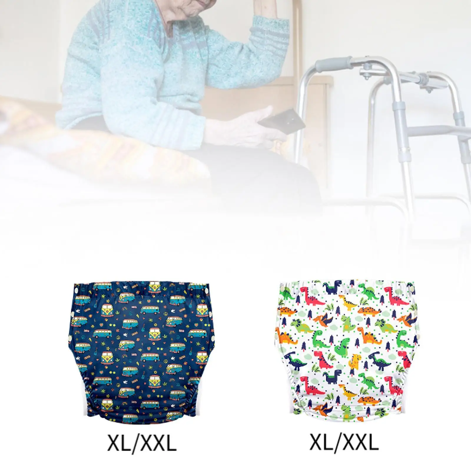 ملابس داخلية سلس البول للبالغين قابلة للغسل وإعادة الاستخدام وإبزيم جانبي قابل للتعديل لكبار السن #3