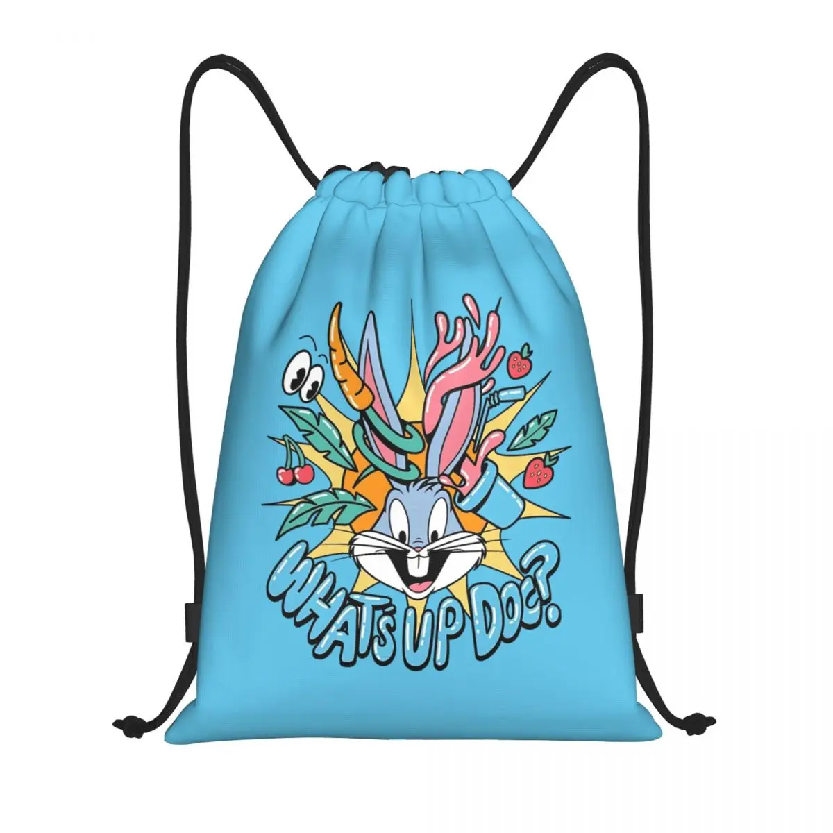 

Custom B-Bugs B-Bunny Drawstring Backpack Women Men Sport Gym Sackpack Foldable Rabbit Anime Training Bag Sack