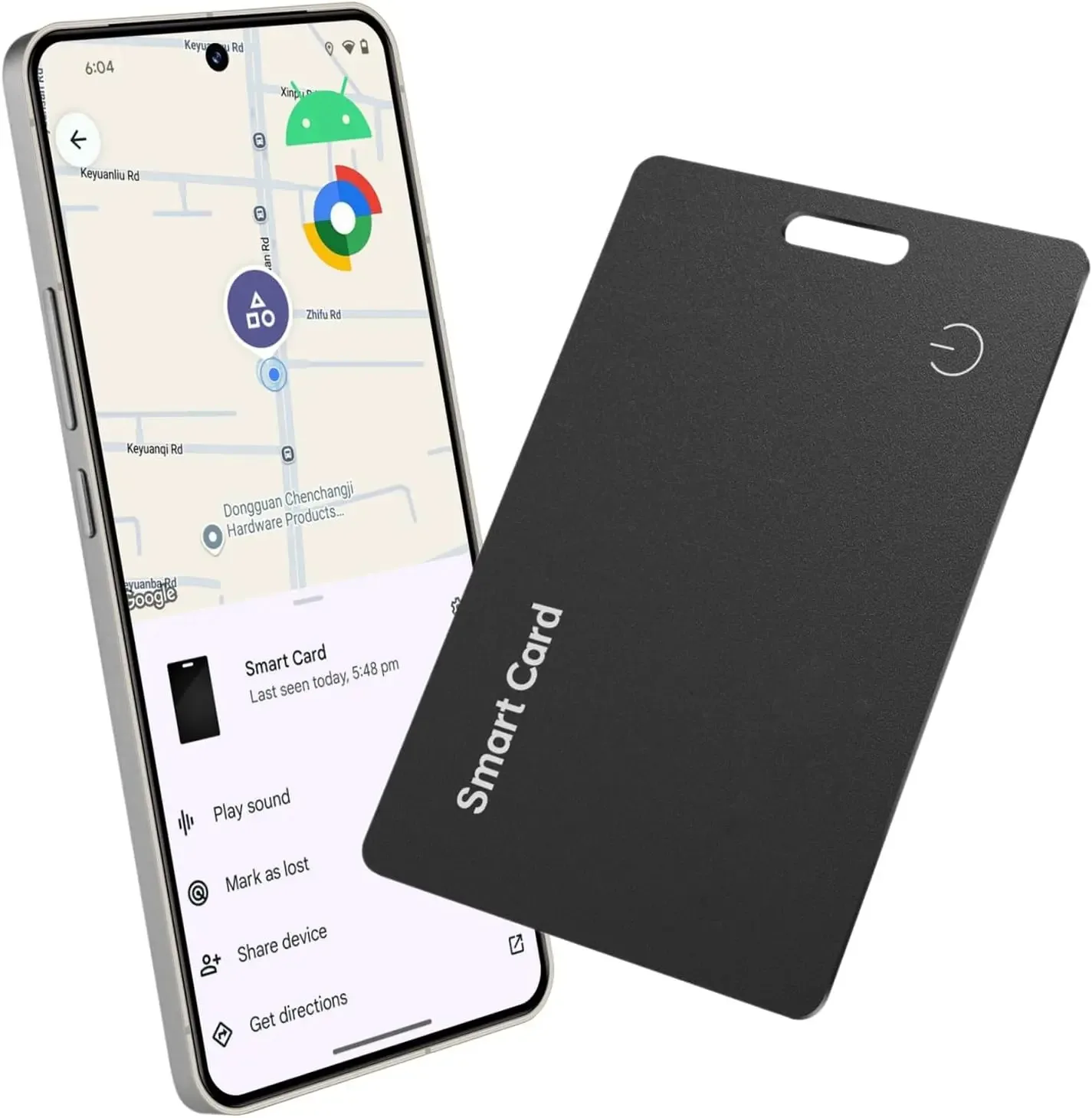 Image of Geldbörsen-Finder für Android, Geldbörsen-Tracker-Karte Google App, Kabelloser Wiederaufladbarer Gegenstandsortungsgerät, IP68 Smartcard-Tracker-Tag
