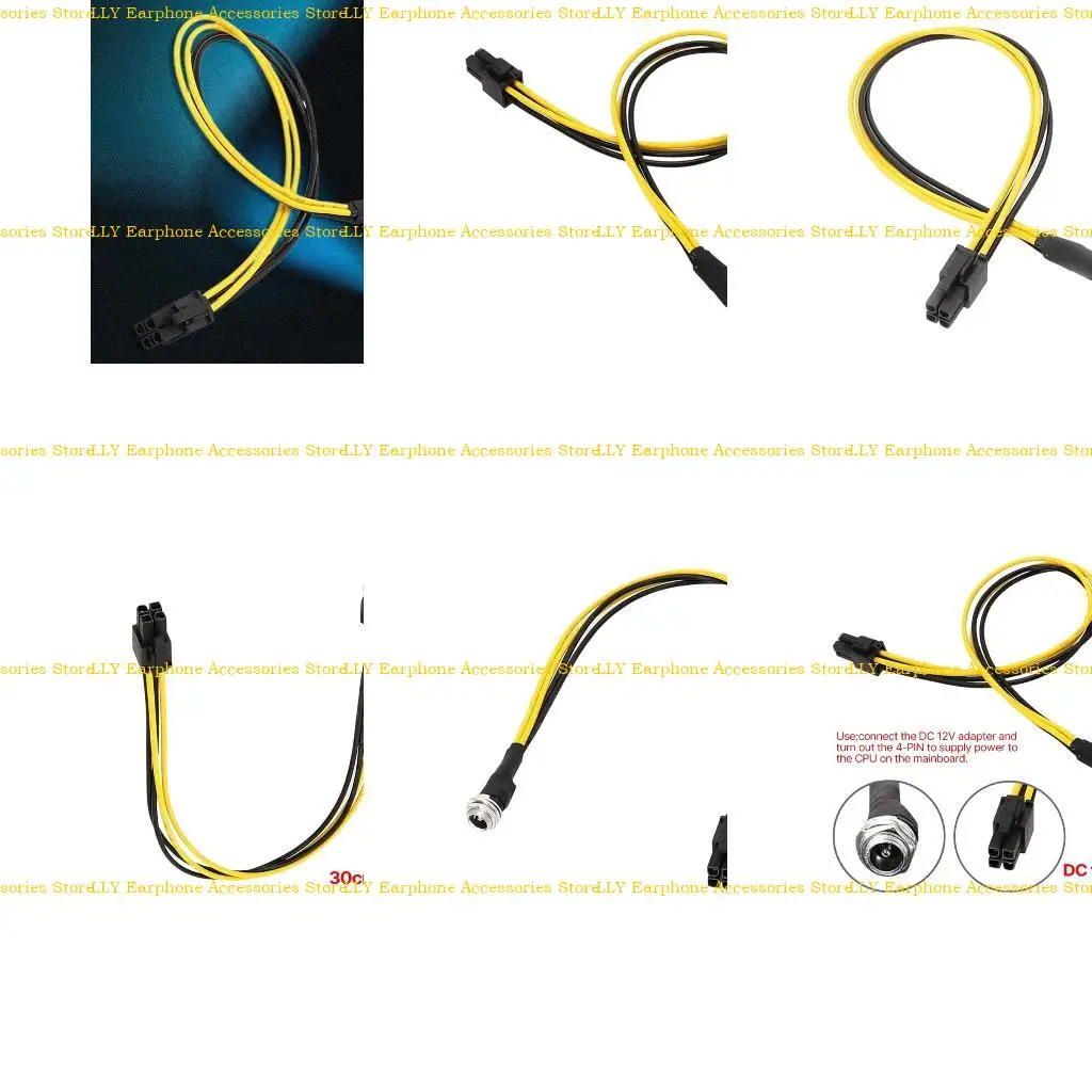 

462E CPU Adapter Wire DC5525 to Mainboard CPU Power Supply Cord DC5521 To 4PIN 4pins