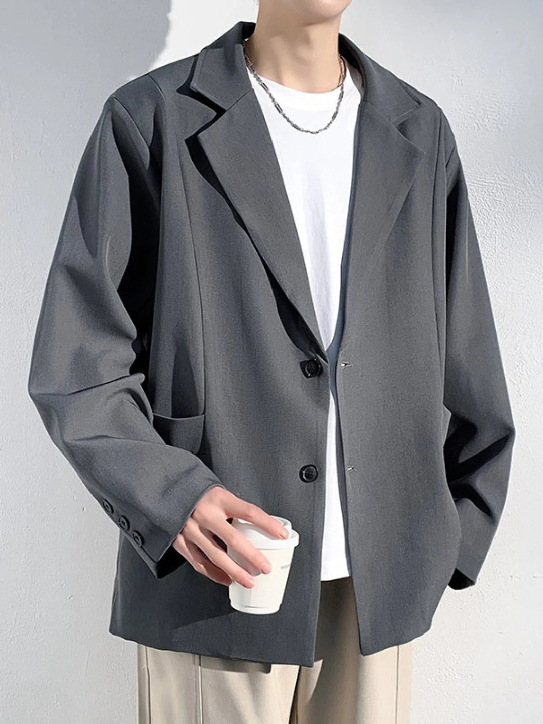 남성용 오버사이즈 블레이저 재킷 한국 스트리트웨어 루즈 - Street Fashion For Boy 리뷰 및 가격