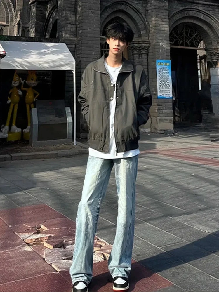 

Американская рабочая одежда с воротником-стойкой в стиле ретро, мужская рабочая одежда Sli Flight Jaet Cleanfit, бейсбольная стойка, длинный рукав...