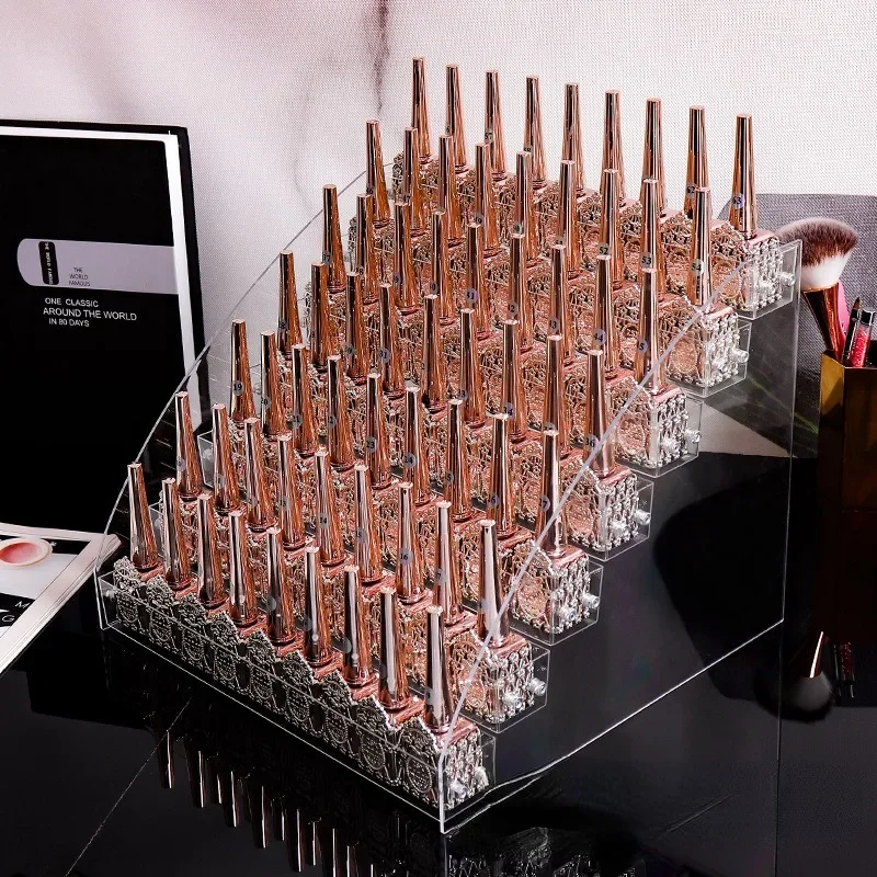 

7 Layers Nail Polish Display Stand Clear Cosmetic Display Rack Holder Essential Oil Bottle Organizer Storage