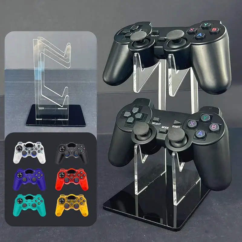 وحدة تحكم ألعاب عالمية بطبقتين وحامل سماعة الرأس، منظم سطح مكتب قوي، حامل عرض لوحة ألعاب من الأكريليك الشفاف #5