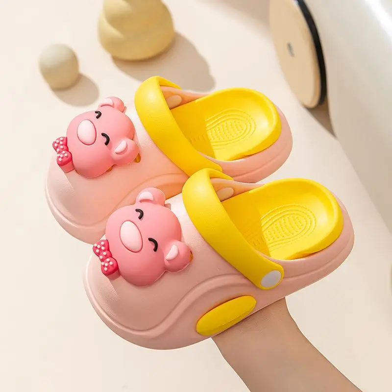 

Kids' Soft Sole Cartoon Toddler Slippers for Indoor Outdoor Cute Bear Summer Beach Shoes Unisex Children's Waterproof Clogs