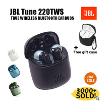 Original JBL Tune 220TWS Wireless Earbuds Bluetooth Earphones with Stereo Mic JBL T220 TWS sports Headset witn free Cover