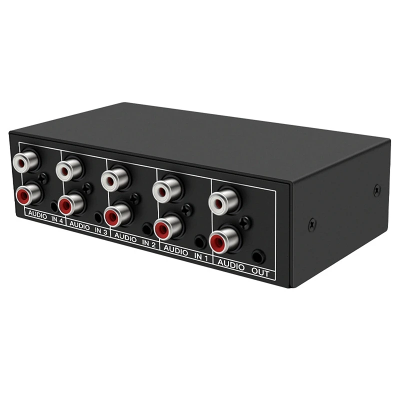 Przełącznik audio RCA AUX 4 wejścia 1 Stereofoniczny selektor audio 4X1 3,5 mm Aux L/R RCA Przełącznik audio Analogowy selektor audio, trwały