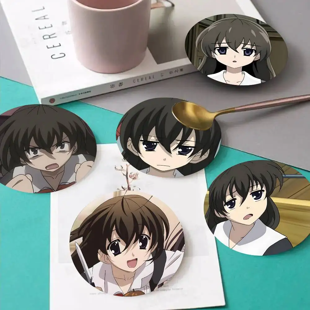1pc Sekai Saionji Anime Characters Wooden Coaster Colour Printing Cup Mat Home Desk Decoration Gifts