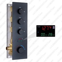 Mixing Valve Bathroom Shower Decorative Suite Wall-Mounted Concealed Digital 3-Function Brass Thermostatic Shower Diverter