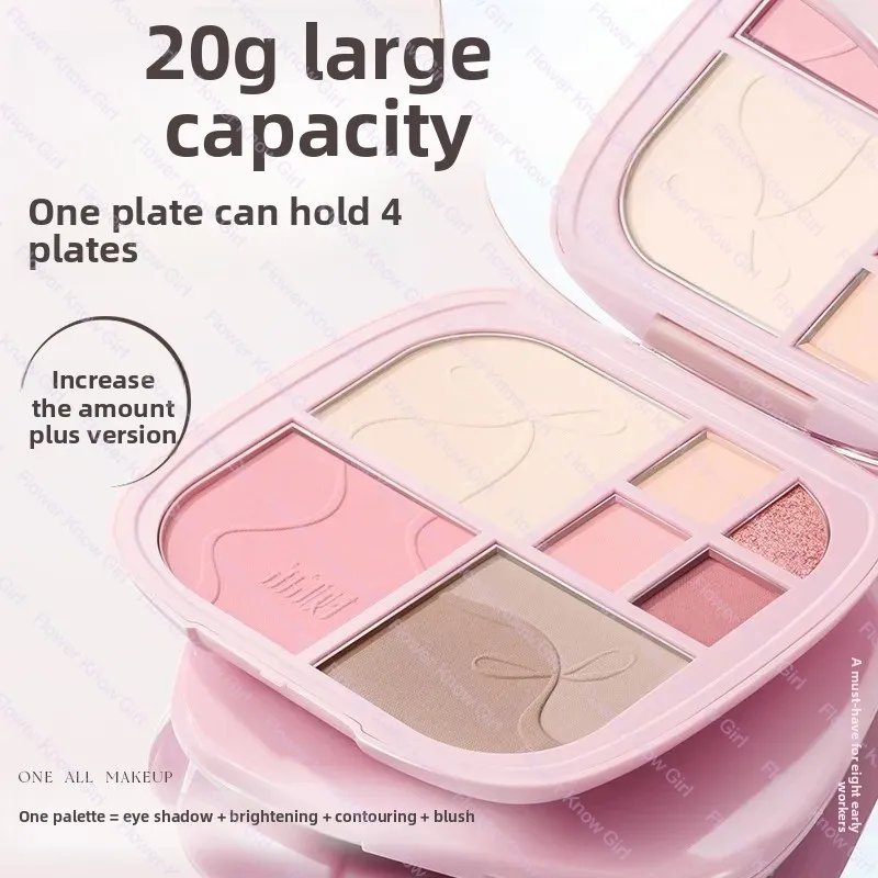 Lishu facial comprehensive palette 8-color eyeshadow contour highlight blush multi-purpose palette facial makeup