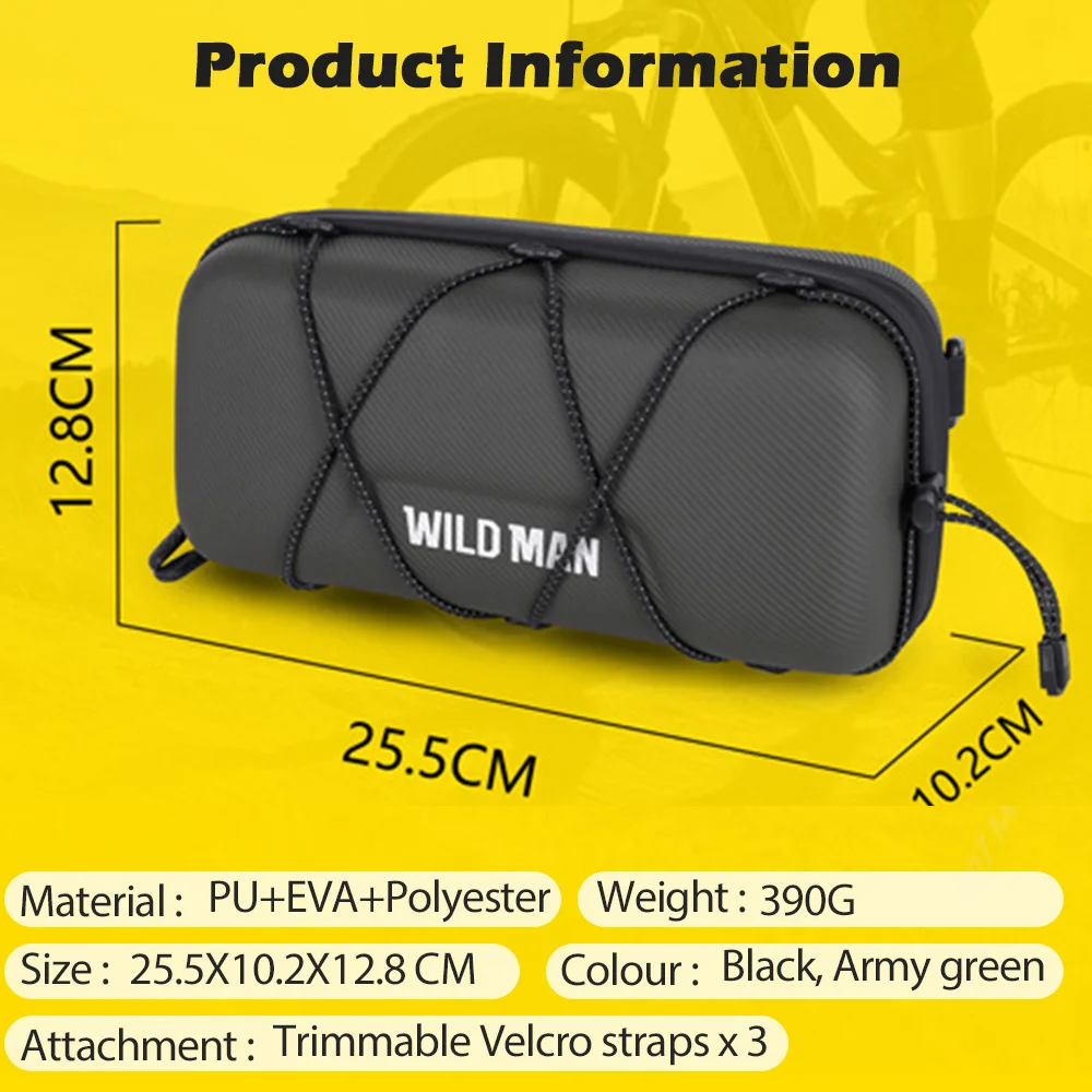 WILD MAN New Bike Handlebar Bag Bicycle Bags EVA Hard Shell Bike Bag Multifunction Portable Shoulder Bag Bike Accessorie