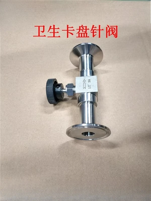 304 316L الفولاذ المقاوم للصدأ الصف الصحي صمام إبرة سريع التحميل مستقيم من خلال الزاوية اليمنى إبرة التحميل السريع تشاك 25-64