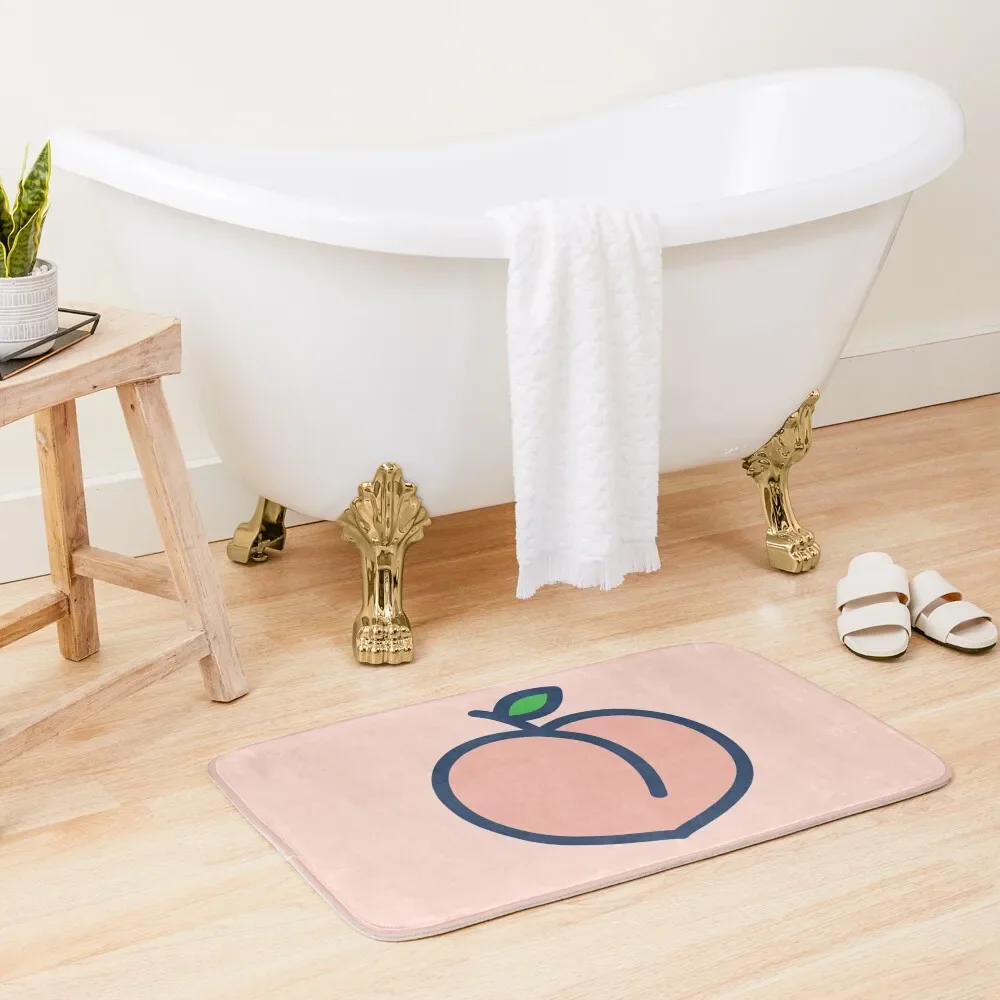 

Cute Butt Shaped Peach Pattern Bath Mat Showers Bathroom Absorbent Quick Dry Mat