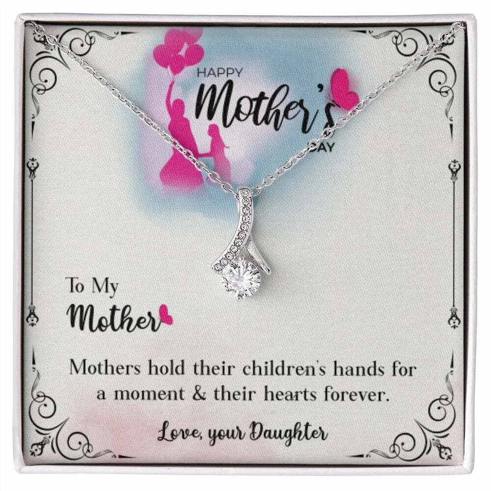 Elegant Teardrop-shaped Pendent Necklace+Message Card+Gift Box, the Best Unique Birthday/Housewarming/Party Present, for Mother
