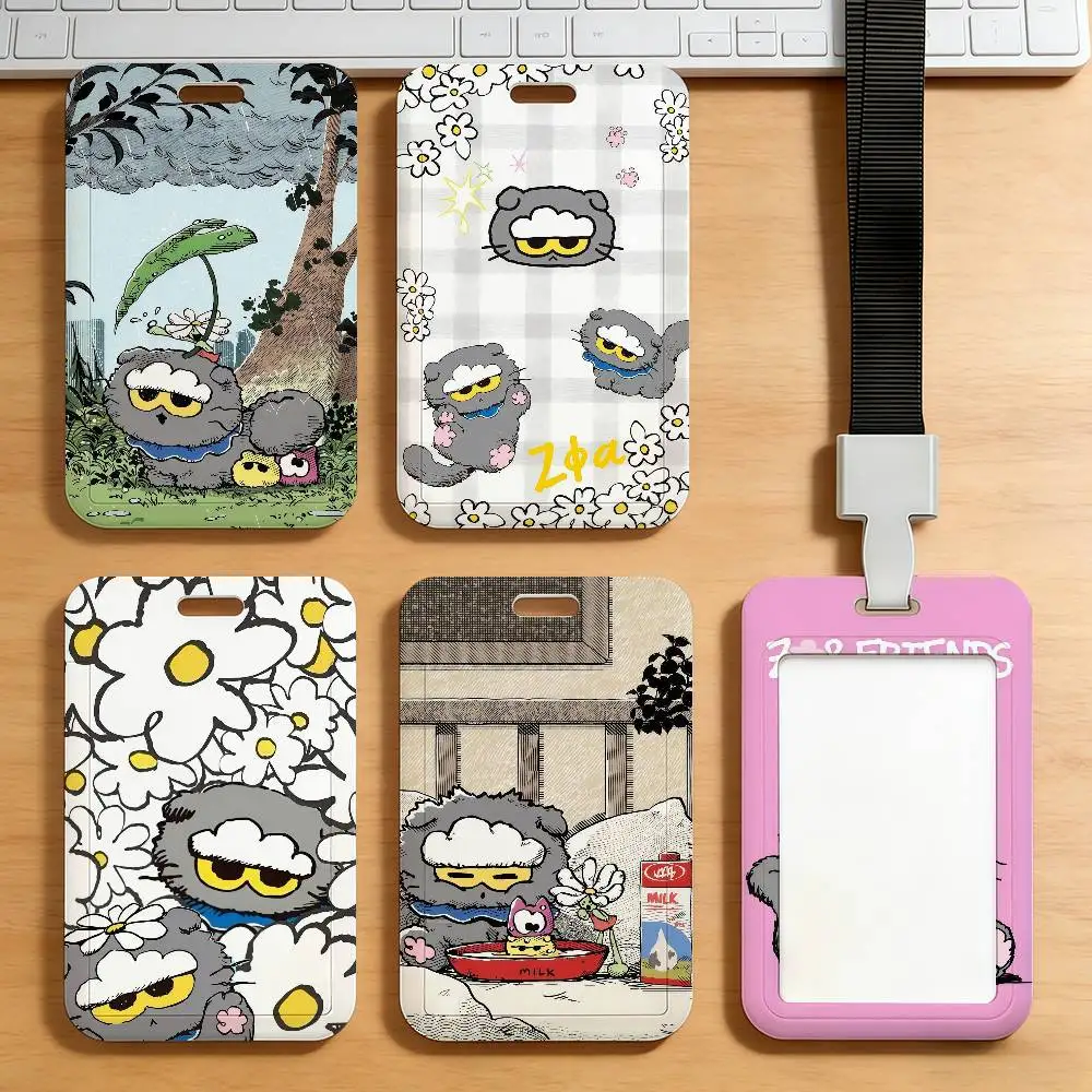 Cute  Card Holder Student ID Case Daily Use Subway Commute Work Cover Office School Bus Protector Z-ZOA and F-Friends