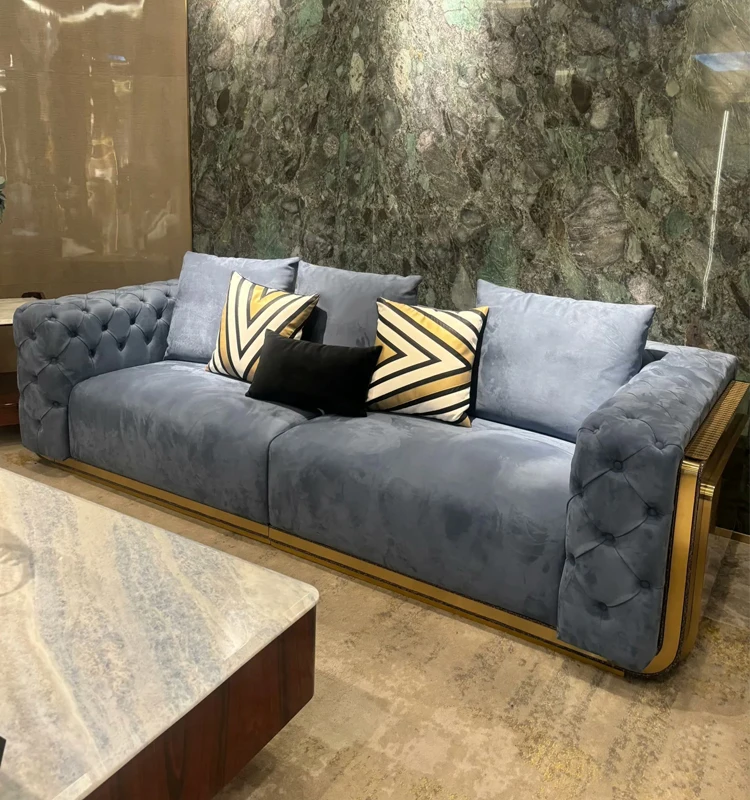 #Nordic Luxury L Shape Living Room Sofa Furniture Apartment Basement 3 Seater Modular Sectional Sofa Set