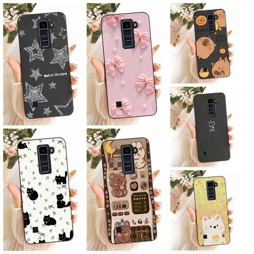 Fundas de teléfono con dibujos animados a la moda para LG K10 2016, funda protectora negra a prueba de golpes para LG k10 K10 2016, Fundas para teléfono
