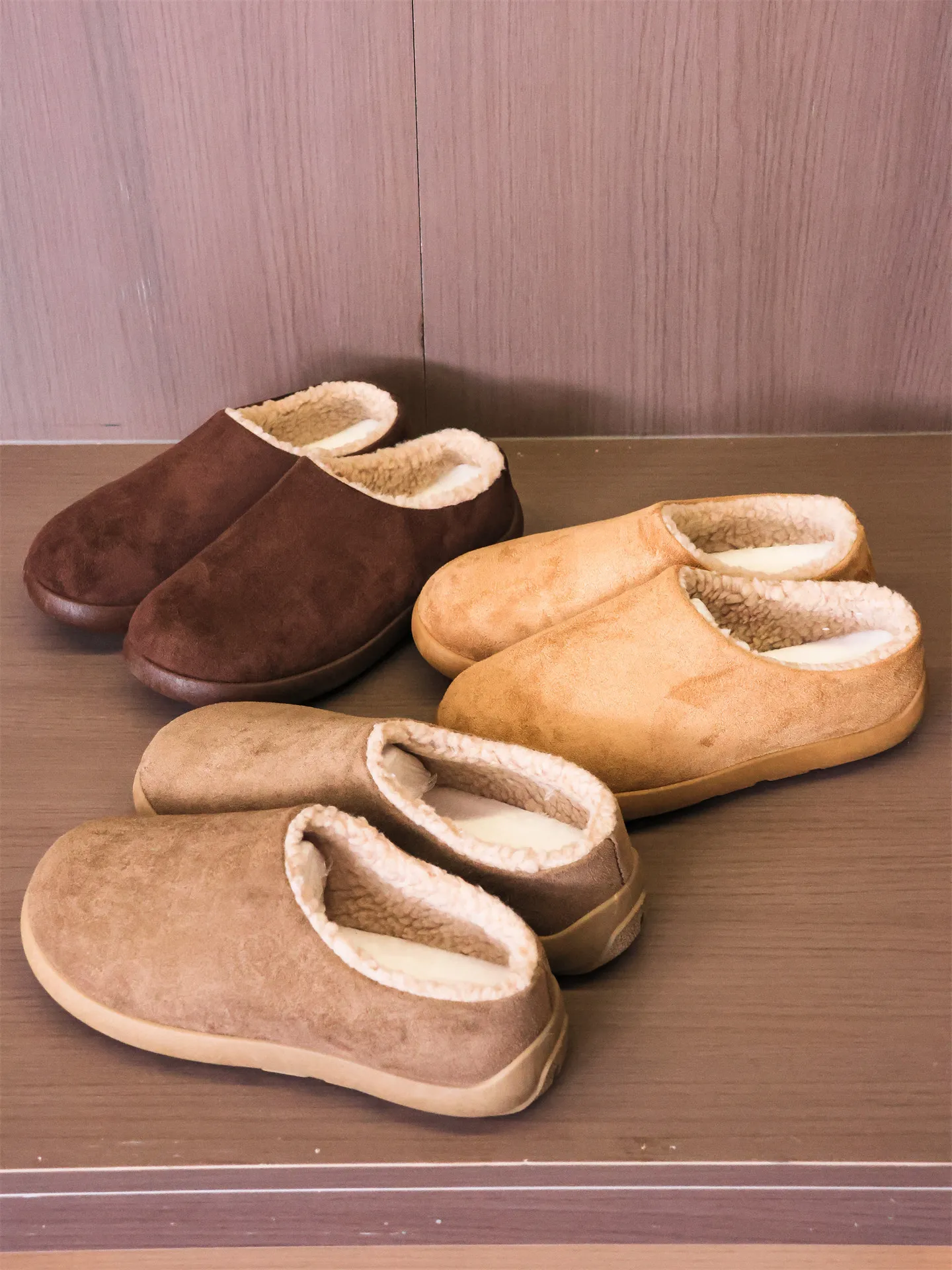 

Men's Winter Fce Lined Slip on Office Casual Lightweight Cotton Clog oes Easy Wear f Slippers Warm Cozy Q05