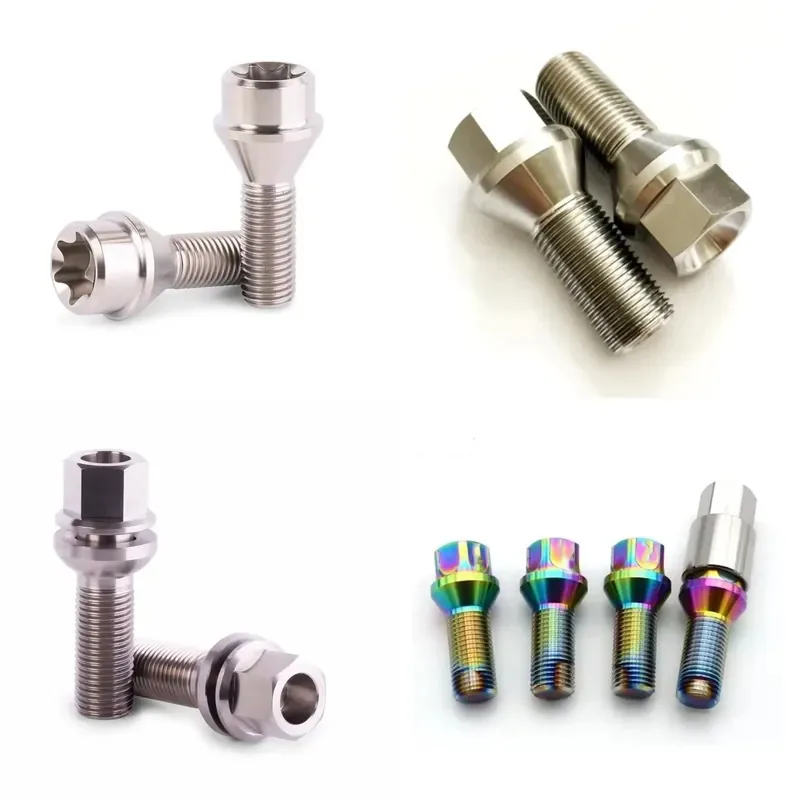 Gr5 Titanium Lug Bolts M14x1.25/M14x1.5/M12x1.5 Wheel Bolt for Racing Car Parts
