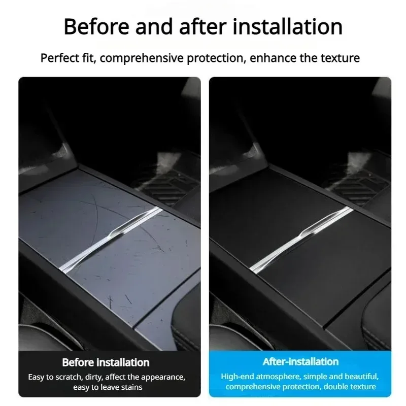 Central Control Panel for Tesla Model 3 Highland Console Cover Panel Patch Protective Sticker Model Y Juniper 2025 Accessories