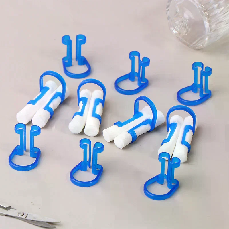 /ACR/Dental Cotton Roll Clip Ortho Plastic Blue Isolator Tool Disposable Cotton Holder Dentist Clinic Lab Supplie 10Pcs