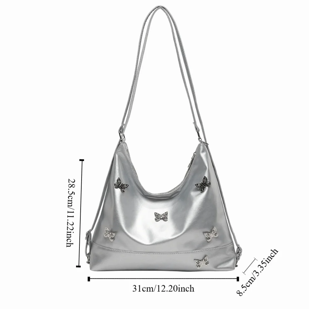 Moda y2k borboleta bolsa de ombro saco de compras saco de mamãe grande capacidade sacola de armazenamento saco de axilas crossbody saco de viagem