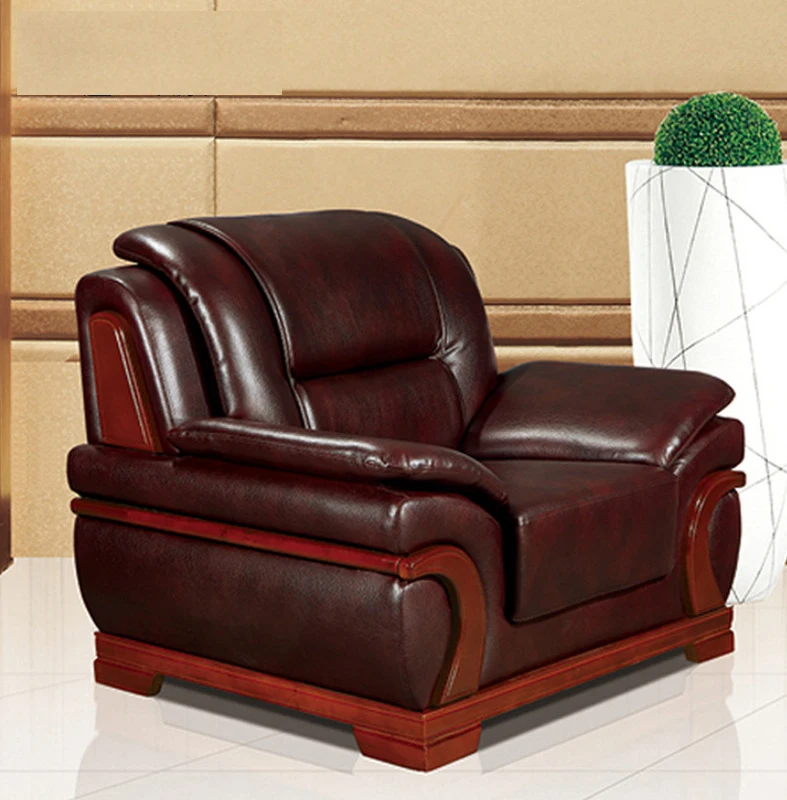 Office Furniture Sectional Sofa Commercial Reception Sofa Chesterfield Classic Wood Leather Couch Lounge Modern Office Sofa Setp