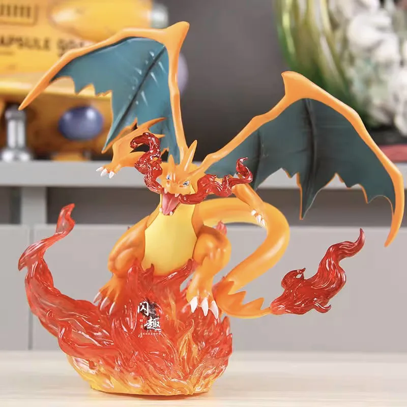 

Pokemon Action Figure Anime Charizard Figuras with Light Toys Manga Figurine Model Doll Ornament Peripheral GK Statue Kids Gift