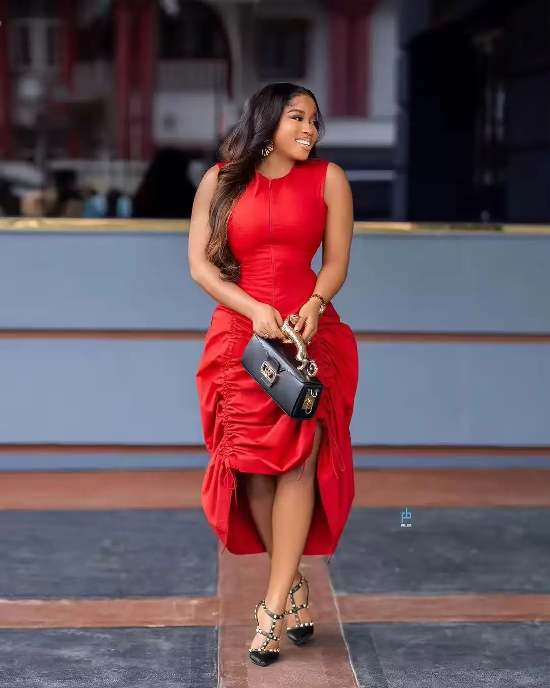 High Low Evening Gowns African Women Formal Occasion Party Dress Custom Size And Color Red Satin Prom Dresses