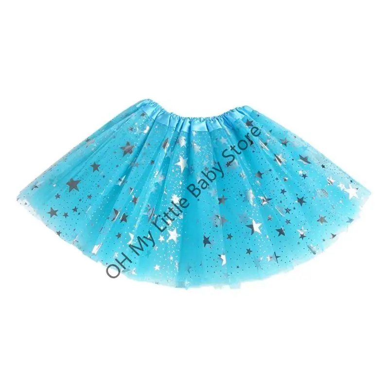 

M76C Children Kids Girls Ballet Skirts Elastic Mesh Tutu Dress Gymnastics Dancing Skirt Princess Pettiskirts