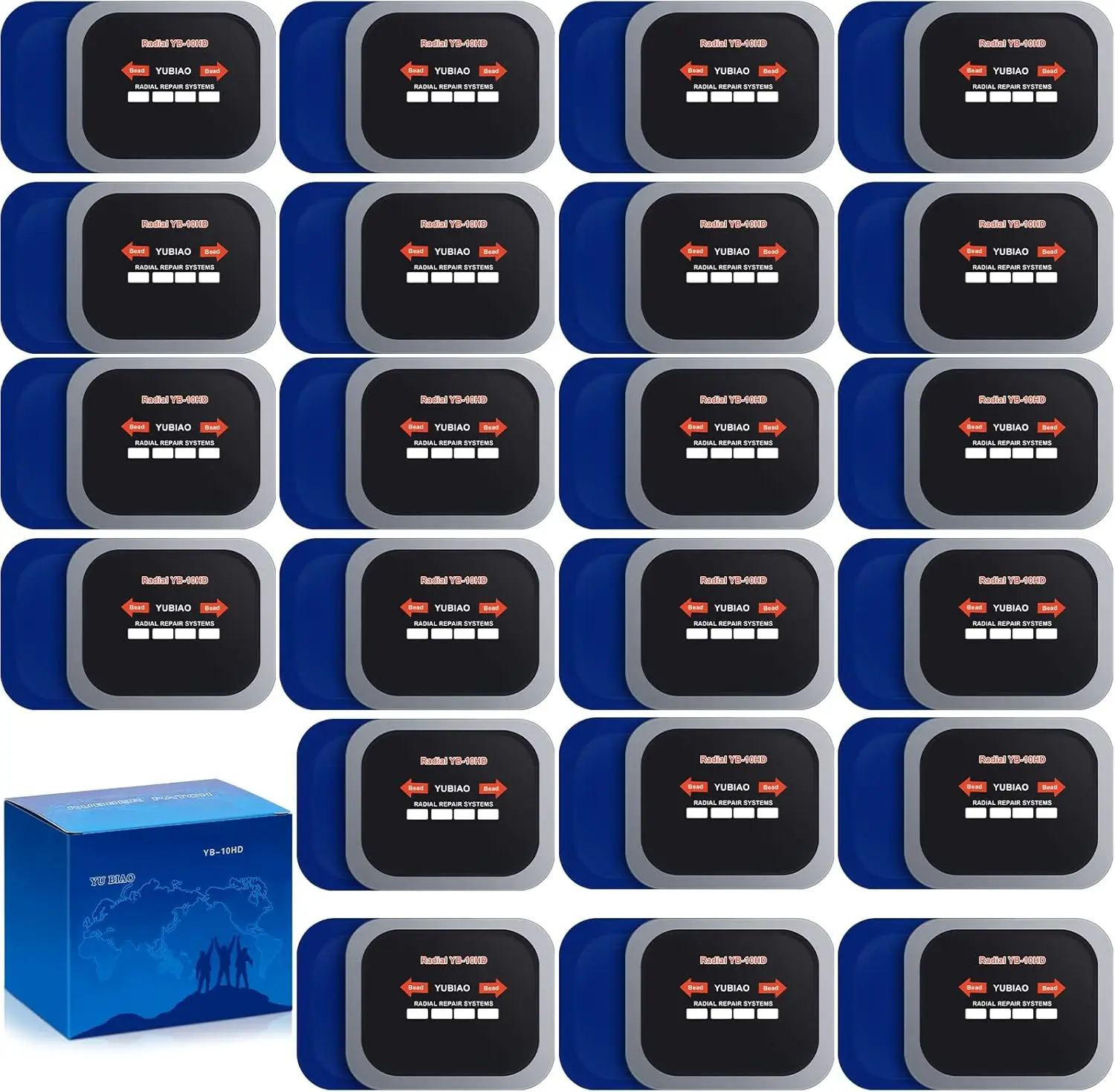 

40 Pcs Heavy Duty Tire Patch Kit for Car Truck Bus Tractor Emergency Repair Tool (2.56 x 3.15 Inch)