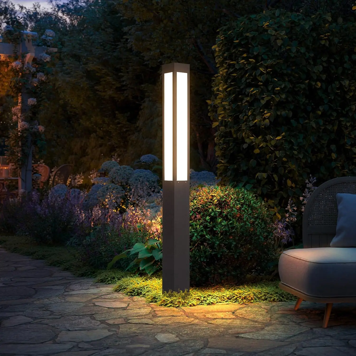 Pathway Lights, Landscape Path Light 71 Inches Outdoor Floor Lamp Modern Bollard Lighting High Voltage Walkway Driveway Light