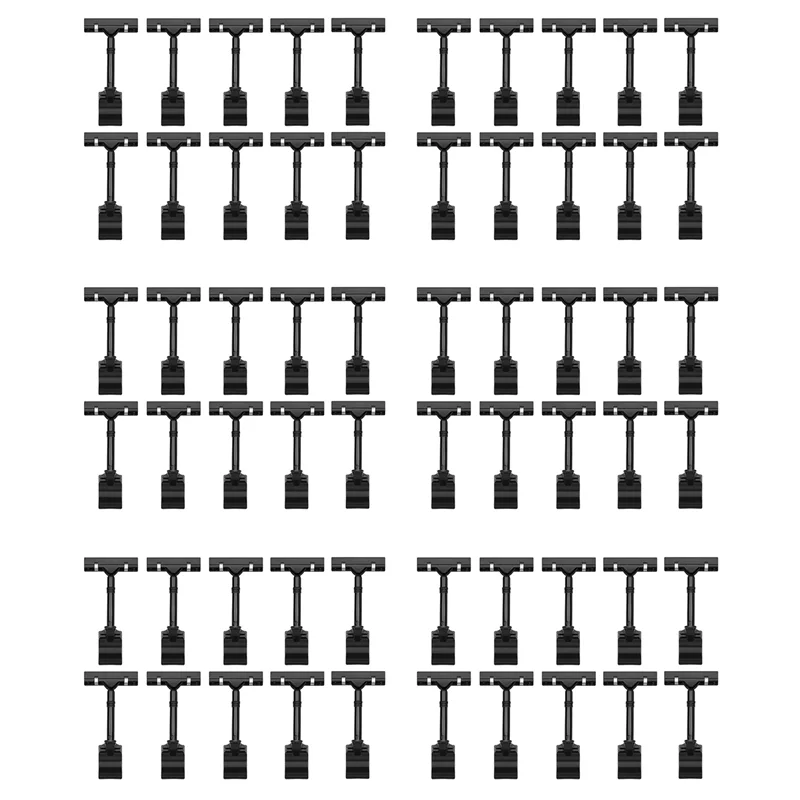 60 шт. регулируемый пластиковый держатель для вывески, клипсы в стиле двойной головки, зажимы для дисплея, вращающийся знак повторного использования, ценник для магазина
