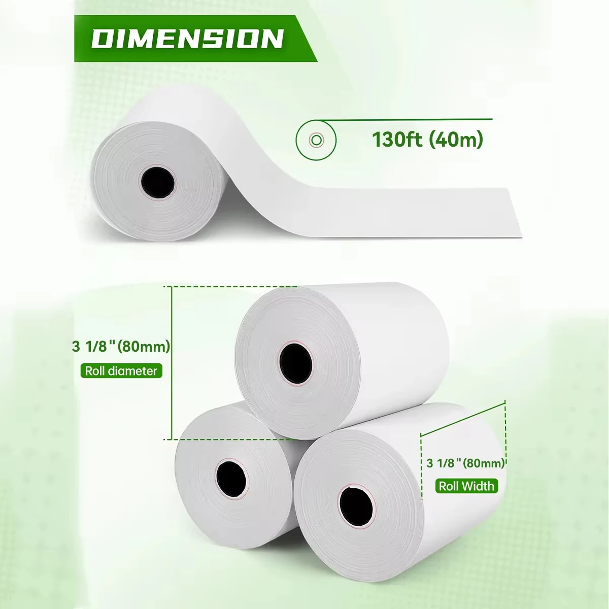 130ft Thermal Paper Rolls Receipt paper rolls Point of Sale Cash Register Credit Card Paper For Samsung Thermal printer paper