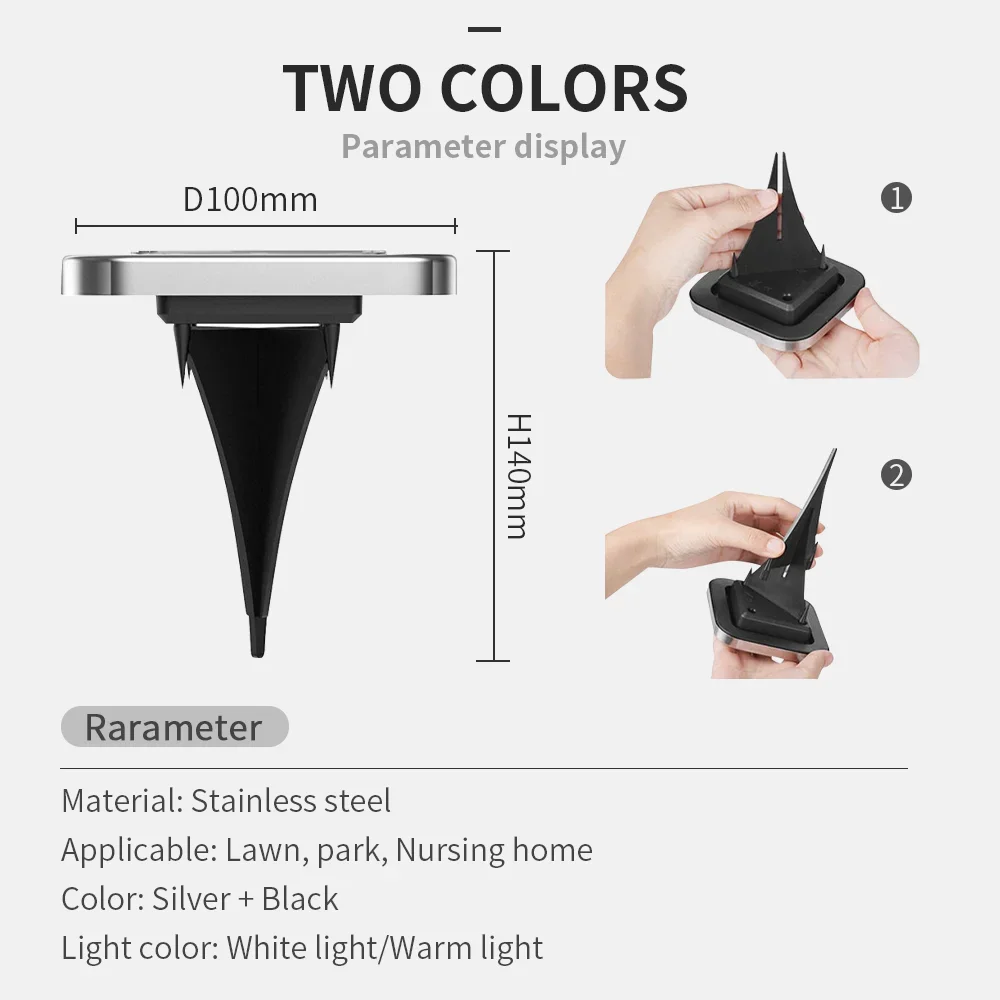 1ชิ้นไฟพื้นหลอดไฟ LED พลังงานแสงอาทิตย์ไฟภูมิทัศน์ IP65โคมไฟสนามหญ้าสวนพลังงานแสงอาทิตย์กันน้ำสำหรับตกแต่งลานบ้านทางเดิน