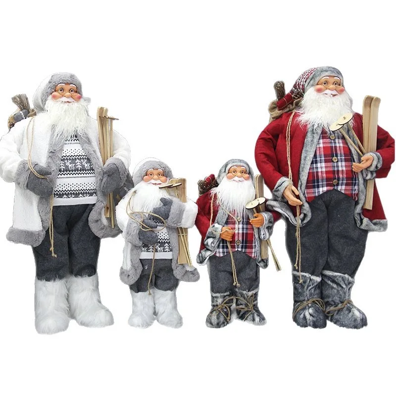 Christmas Ornaments Santa Claus Ornaments Scene Decorations Red Old Man Doll Standing Old Man Toy