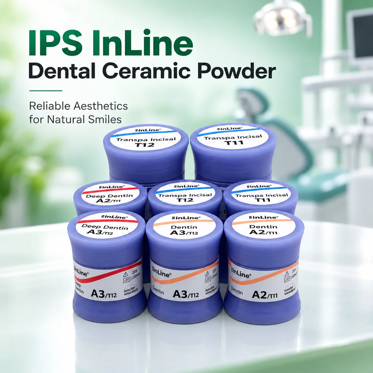 Dental Metal Ceramic Powder Ivoclar IPS InLine 20g Dentin Deep Dentin Transpa Incisal Leucite Crown Veneering Supplies