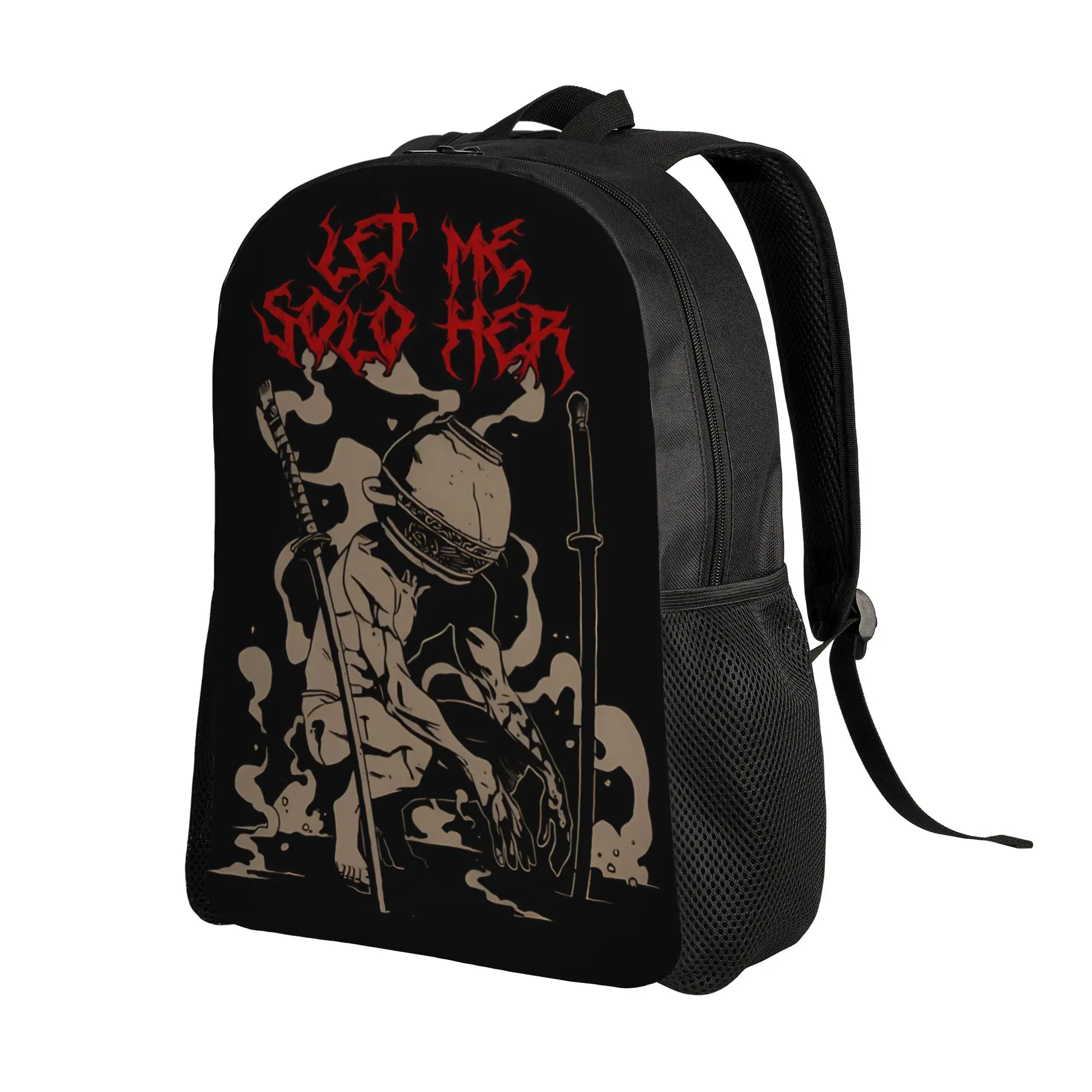 Warrior Character with Pot Head and Two Katanas Backpack  Fun Backpacks Girl Workout Large School Bags Design Rucksack