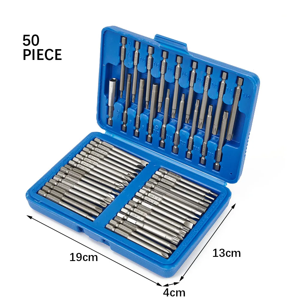 for hi-spec 75mm Screwdriver Bit Set Extra Long Torque Screwdriver Set For Electric Drill Metric Y Triangle T Multi Screwdriver