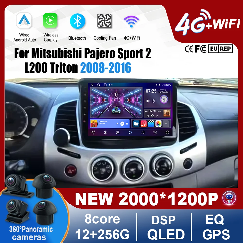 

For Mitsubishi Pajero Sport 2 L200 Triton 2008-2016 Touch Screen Multimedia Video Player Navigation GPS Tools Bluetooth wifi 4G