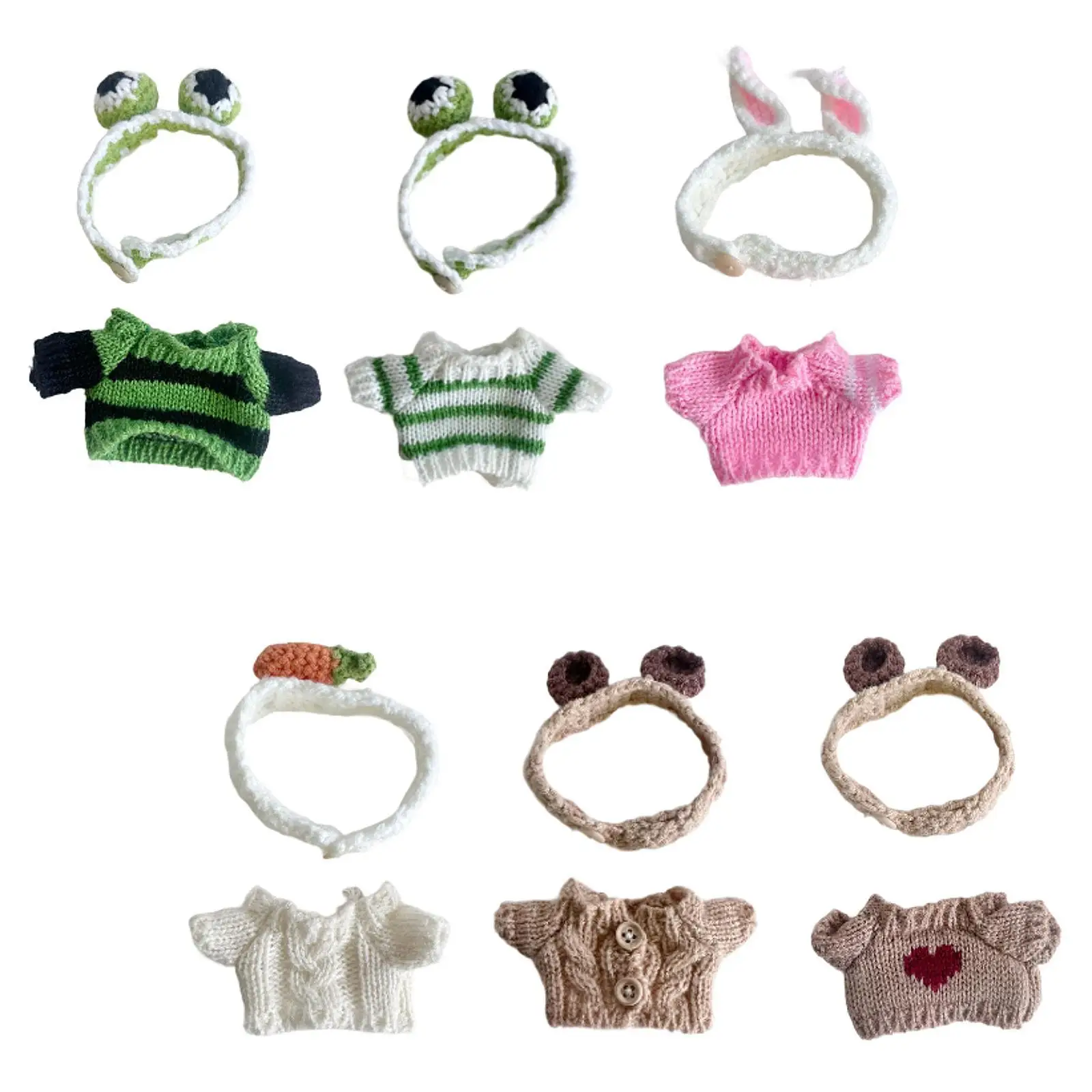 2 Pieces Fashion Dolls Sweater and Hairband, Miniature Clothes Costume for 15-17cm Boy Dolls Dress up Halloween Gifts