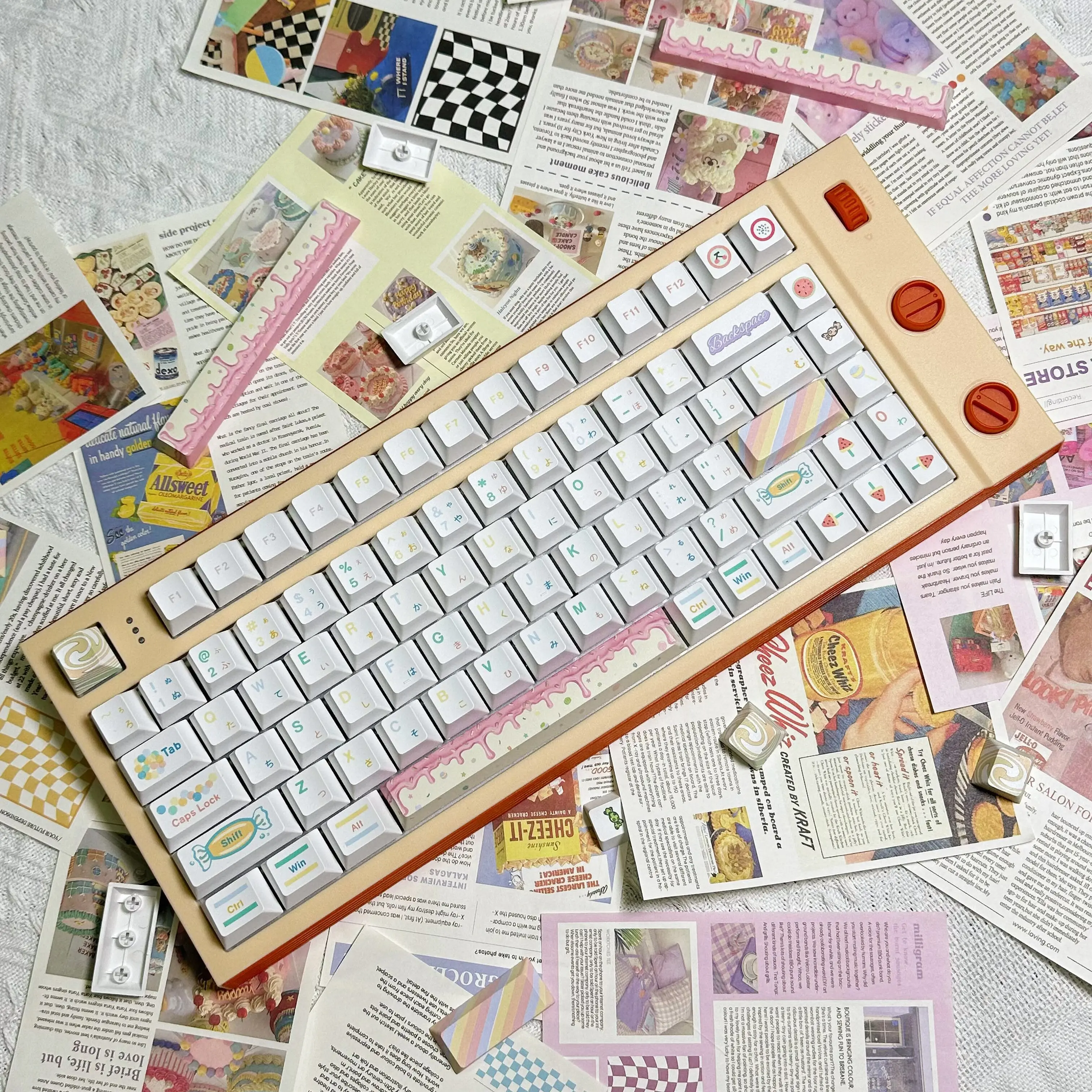 Candy keycaps Original adaptation Mechanical keyboard Original height PBT material Sublimation keycaps