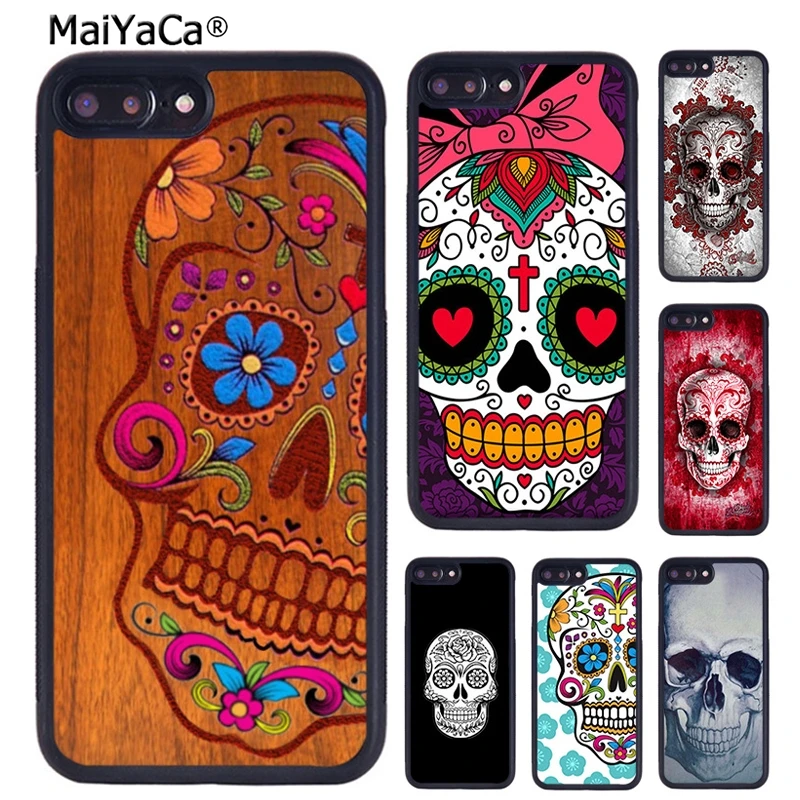 

MaiYaCa Защитный чехол для телефона с мексиканским сахарным черепом для iPhone 17, Air 16, 15, 14, 11, 12, 13 Pro MAX Plus, чехол-чехол