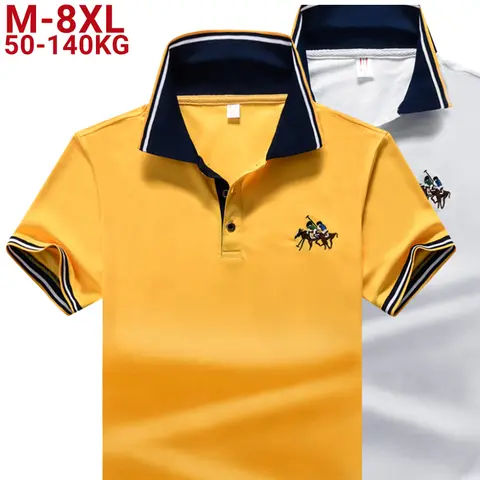 Plus Size 8xl 7xl 6xl Polo estiva da uomo Ricamo classico Polo da uomo Risvolto Maglietta traspirante Maschile Camisa Masculina