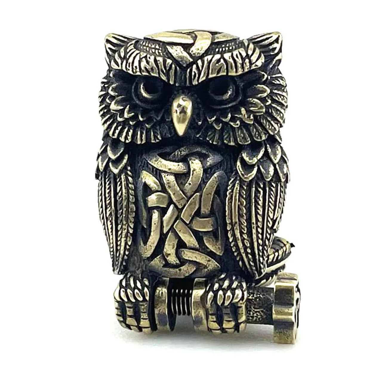 1 Set Brass Owl Paracord Bracelet Buckle DIY Outdoors EDC Accessories Pendant Parts Lanyards Charms Tools Weaving Crafts