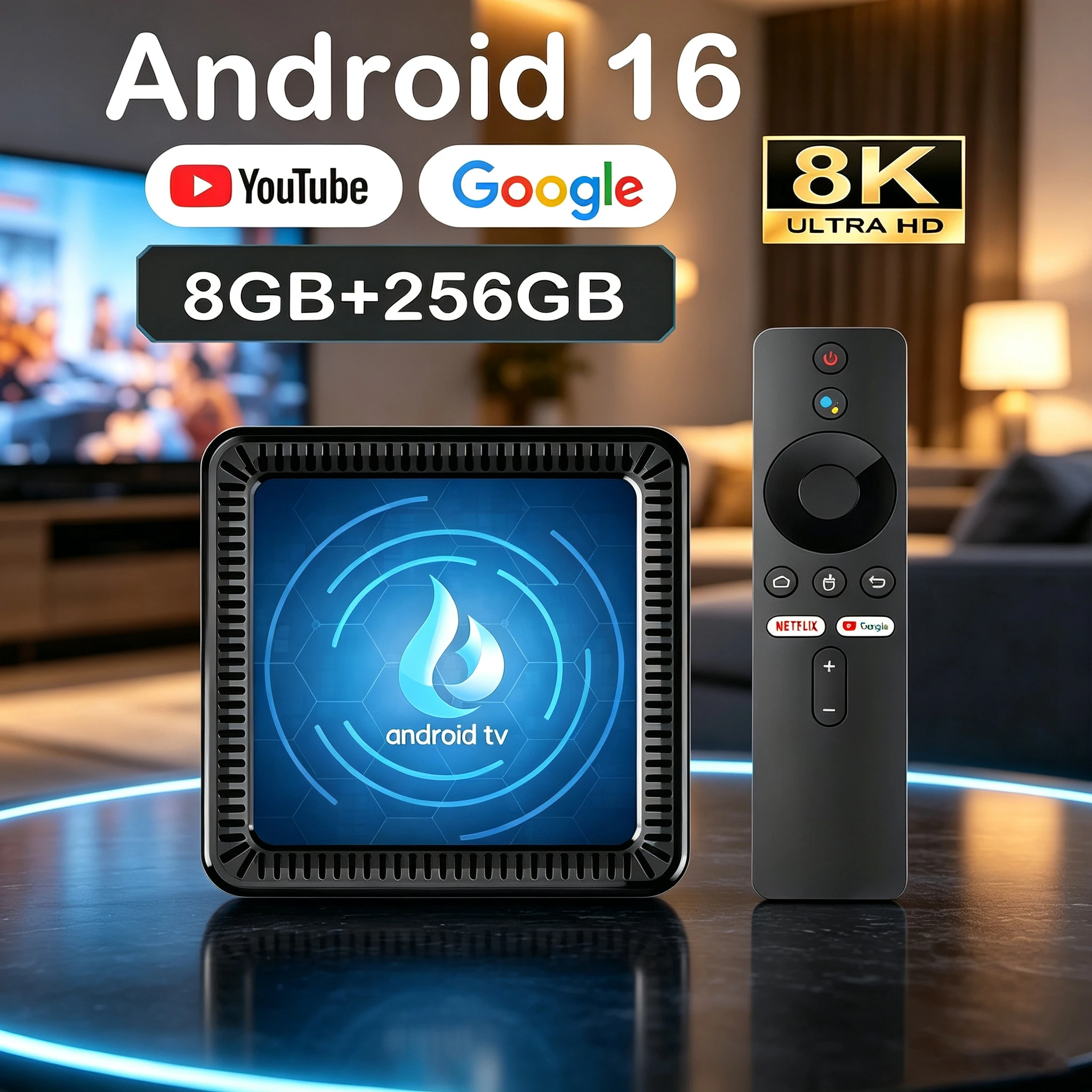 Q17 Smart TV Box 5G Wifi Android 16 TV Box Quad Core Allwinner H313 8GB 256GB Bluetooth6.0 Google Assistant Player Set Top Box